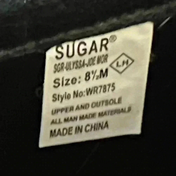 Sugar Black Leatherette Women's Buckled High Heel Boots Sz 8.5 - Picture 10 of 10